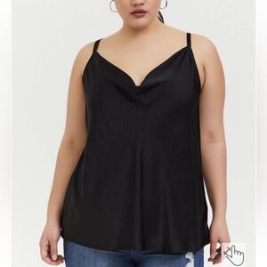 EUC White Torrid Satin Cowl Neck Cami Size 1